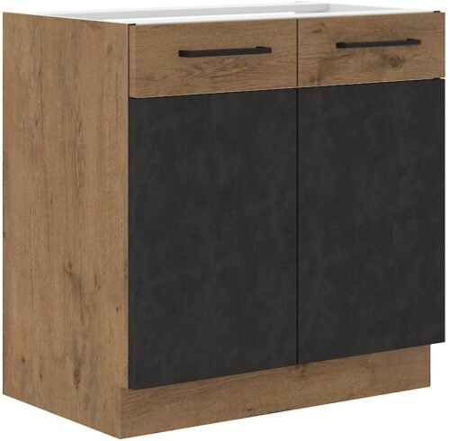 Vigo base cabinet, matt graphite 80 D 2F BB