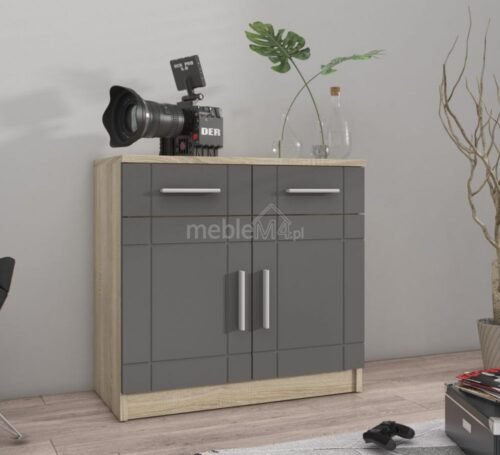 Paris GR 2F2S chest of drawers – graphite color – sonoma oak