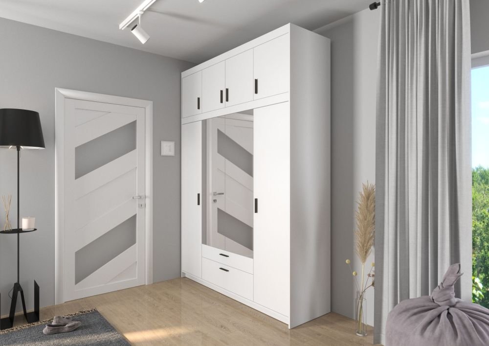 Four-door wardrobe with mirrors Elena 4D white matte - Image 7