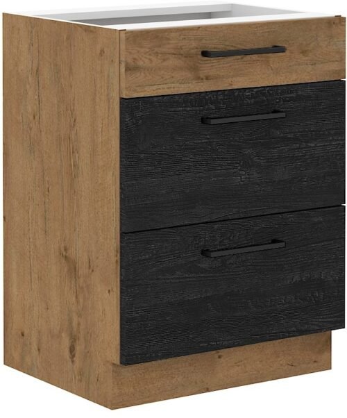 Base cabinet 60 cm with drawers Premium Box 60 D 3S BB Vigo Dark