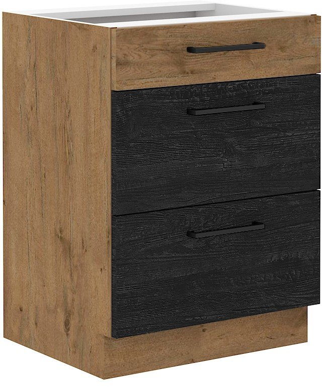 Base cabinet 60 cm with drawers Premium Box 60 D 3S BB Vigo Dark
