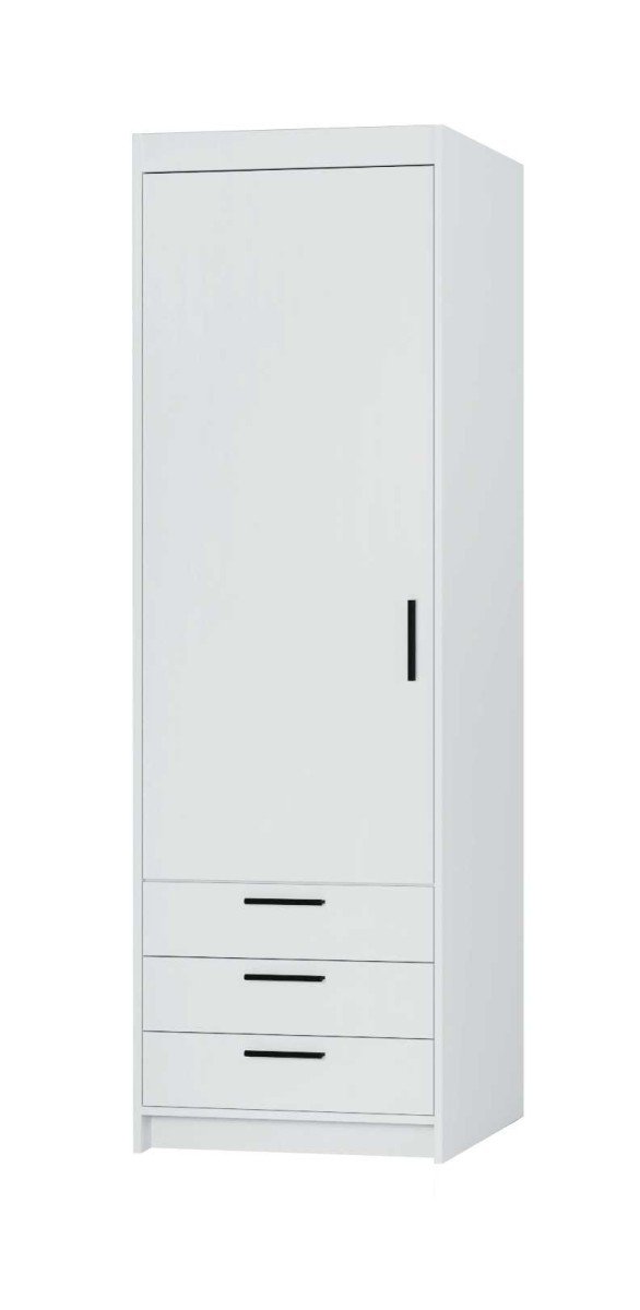 Elena wardrobe with drawers 1D3S white matte