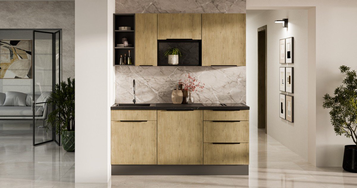 Wall cabinet with hood 60 cm Cremona anthracite 60 GU-36 1F - Image 3