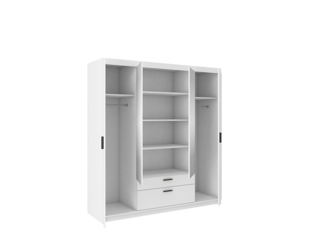 Four-door wardrobe with mirrors Elena 4D white matte - Image 4