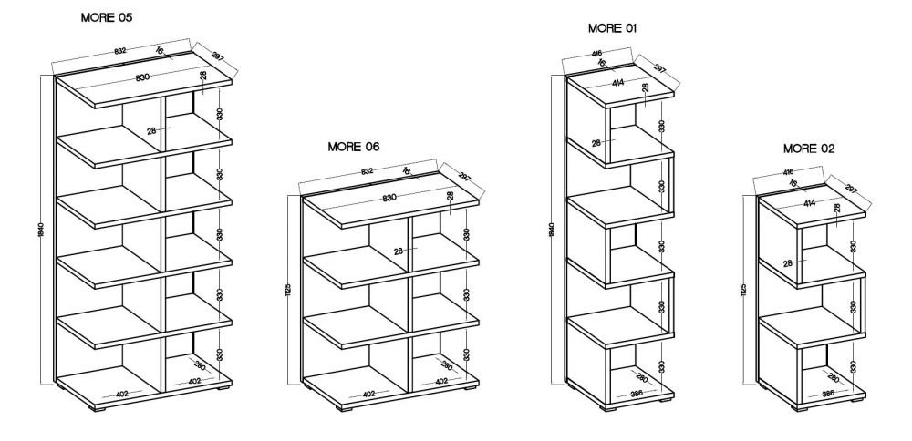 More 05 Oak Artisan Double Freestanding Shelf - Image 3