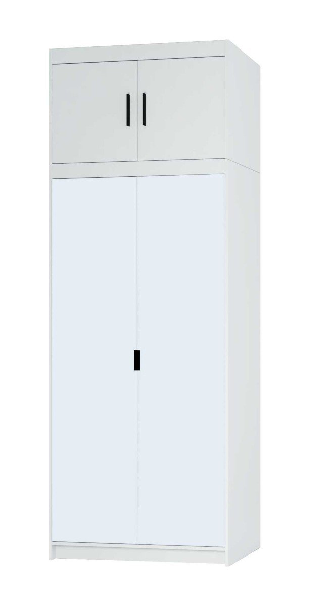 Elena wardrobe with 2D mirrors, matte white - Image 2