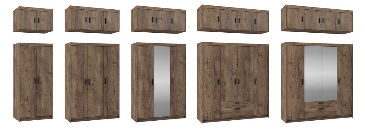 Three-door wardrobe with mirror Elena 3D, oak lefkas - Image 7