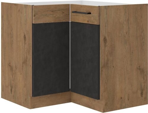 Vigo base corner cabinet, matte graphite color, 90×90 ND 2F BB
