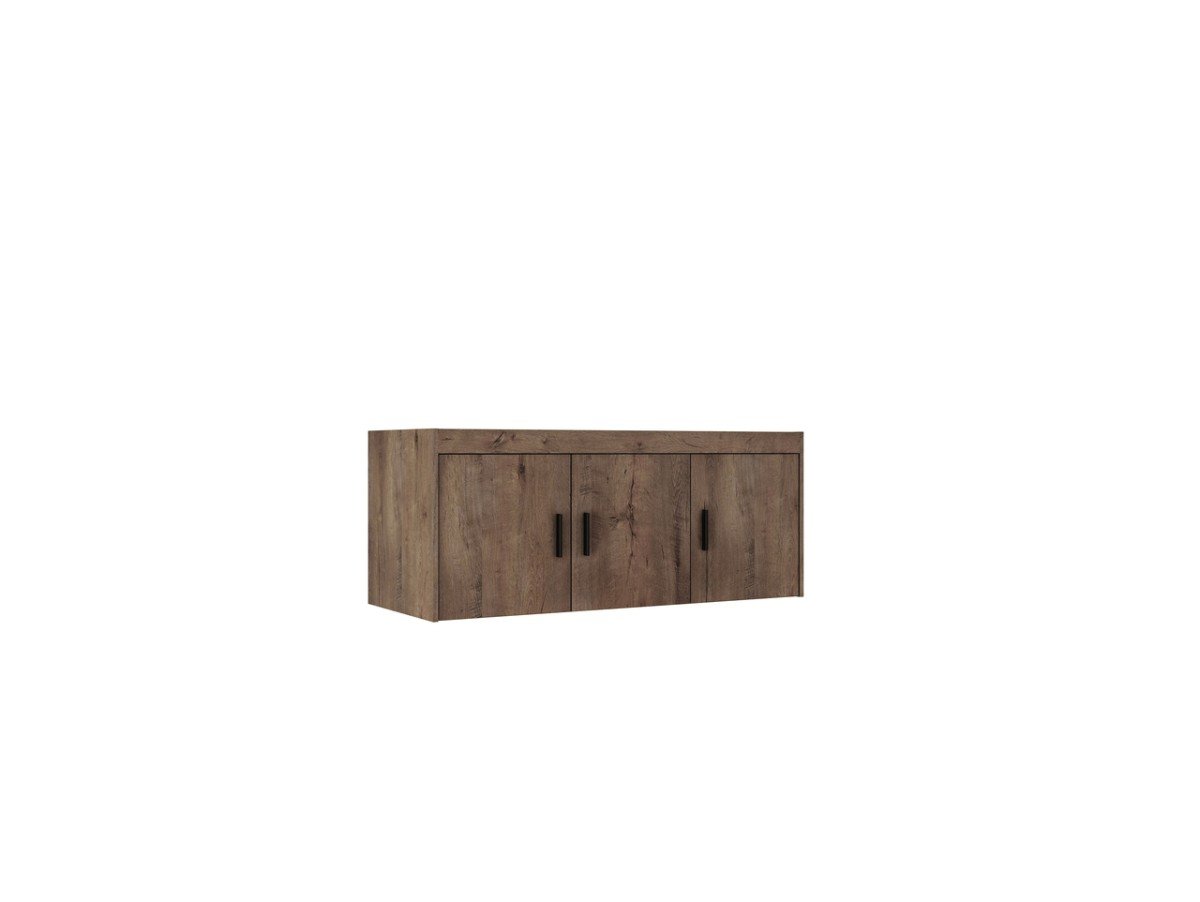 Three-door wardrobe with mirror Elena 3D, oak lefkas - Image 2