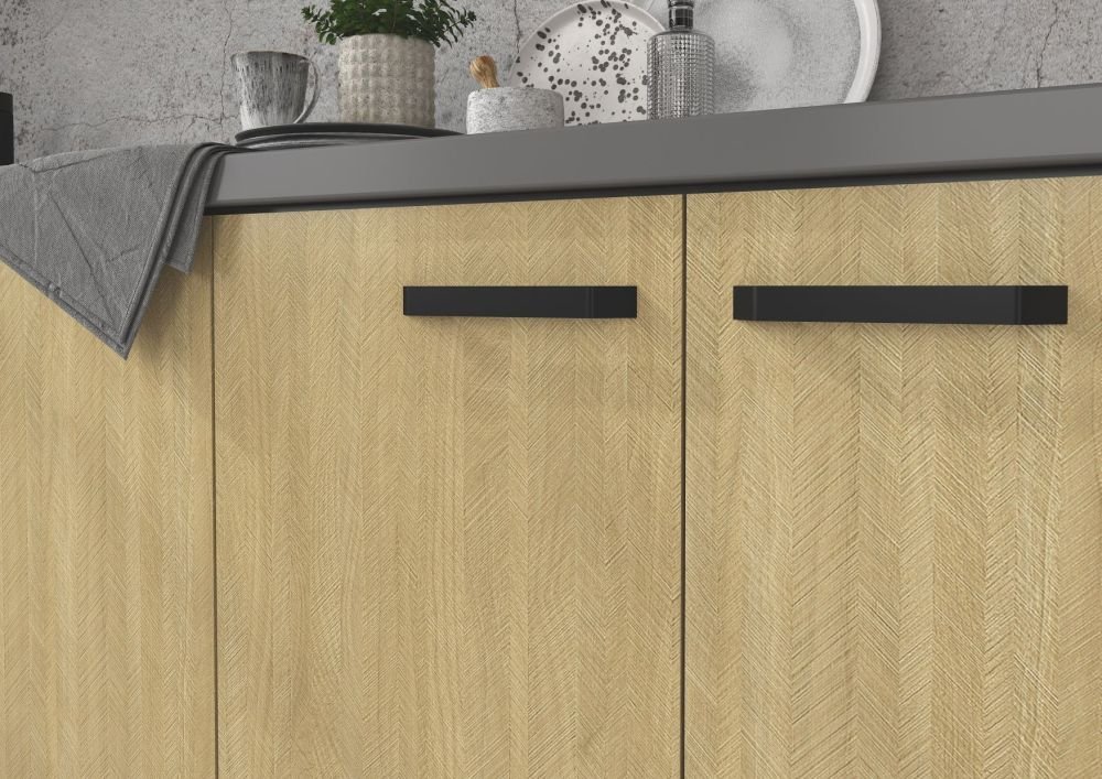 Kitchen furniture set 260 cm, Scandinavian pattern, herringbone pattern - Image 7