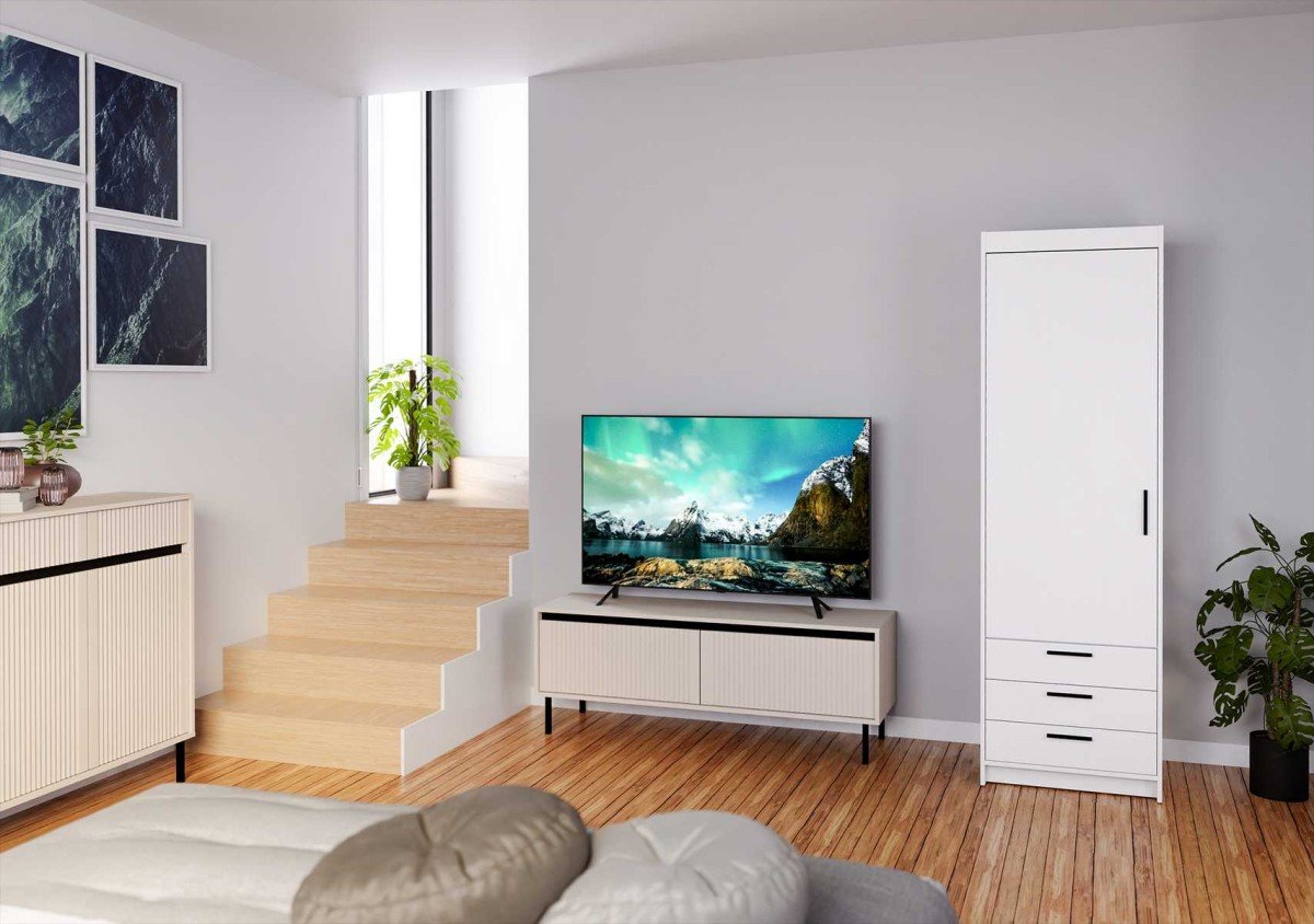 Elena wardrobe with drawers 1D3S white matte - Image 6