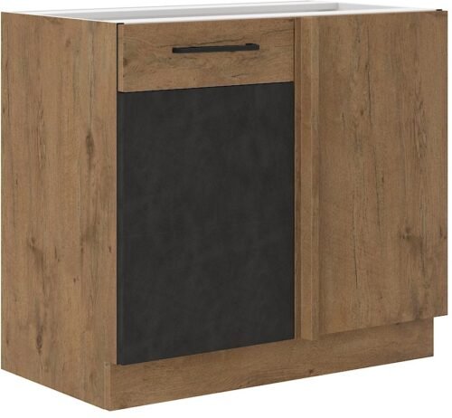 Vigo base corner cabinet, matte graphite color 105 ND 1F BB