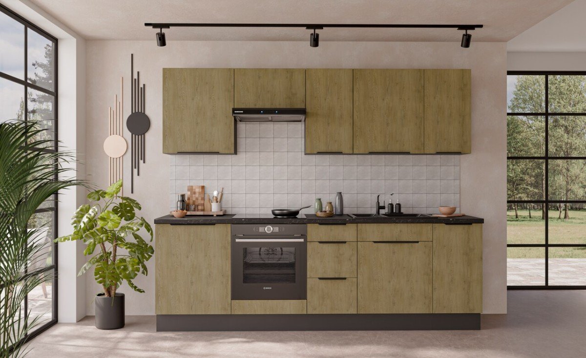Kitchen set 180 cm Cremona anthracite color, kitchen 180 cm - Image 5
