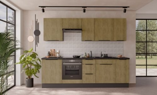 Kitchen set 260 cm Cremona anthracite color, kitchen 260 cm
