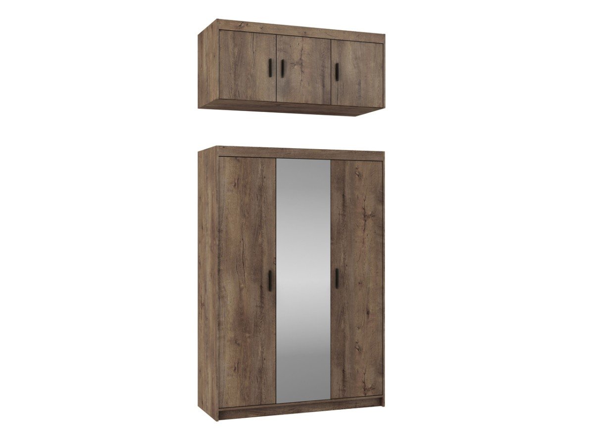 Three-door wardrobe with mirror Elena 3D, oak lefkas - Image 3