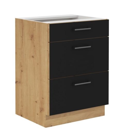 Base cabinet 60 cm with drawers Modena 60 D 3S BB Quadro
