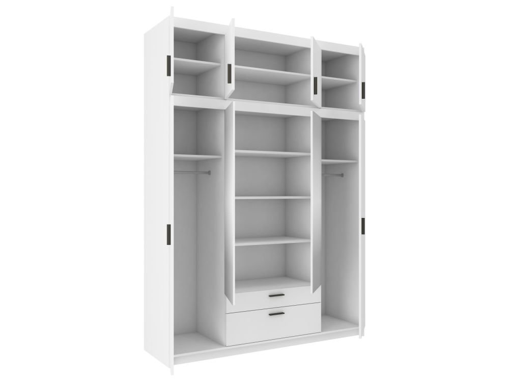 Four-door wardrobe with mirrors Elena 4D white matte - Image 5