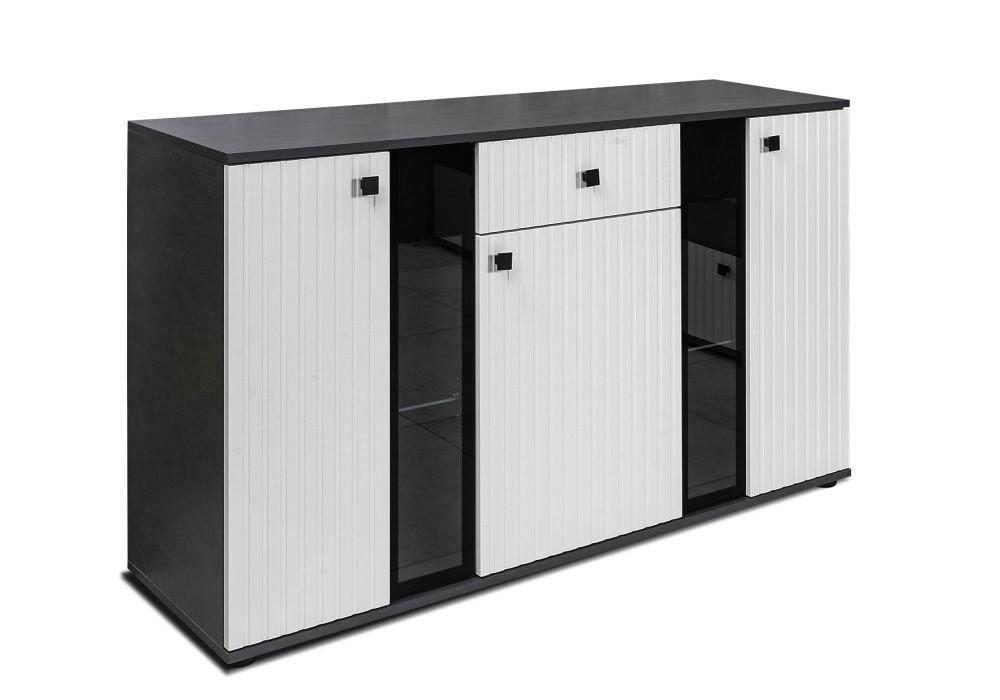 Salsa MDF chest of drawers, white/fabric - SALE