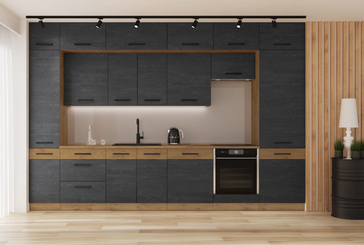 Wall cabinet 80 cm low 80 GU-36 1F Vigo Dark - Image 2