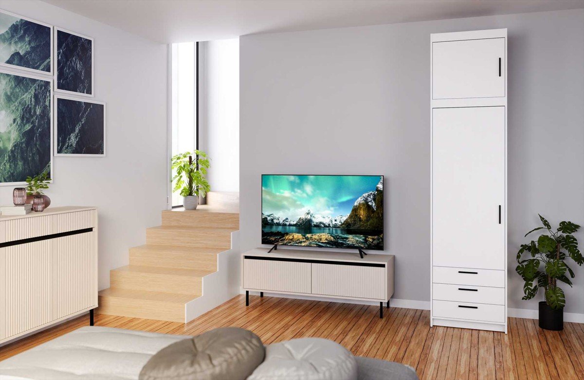 Elena wardrobe with drawers 1D3S white matte - Image 7