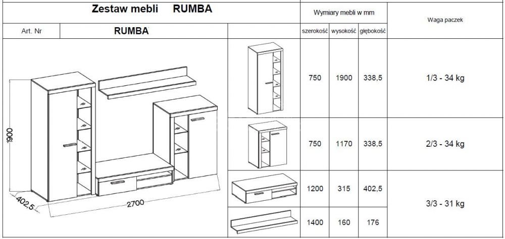 Rumba wall cabinet – Lefkas oak - Image 7