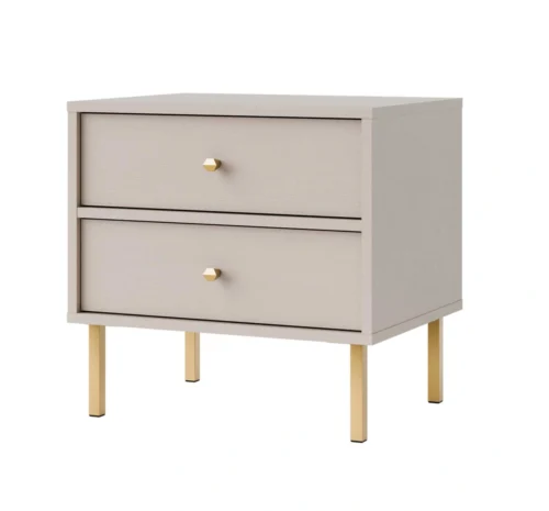 Tokyo 2S bedside table with drawers, beige