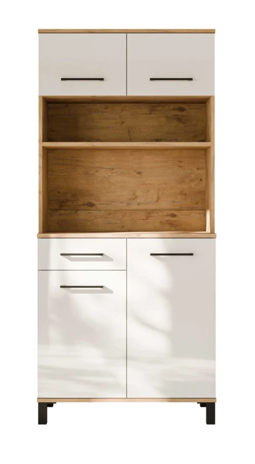 Vigo kitchen sideboard, white, glossy, 80 cm