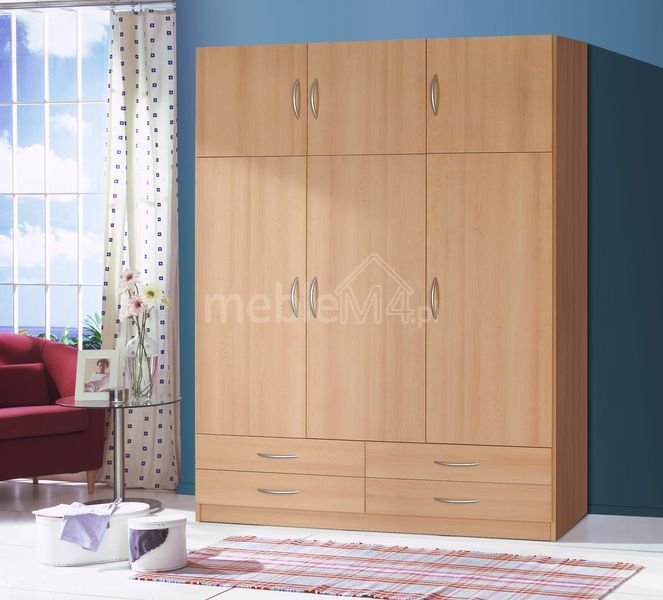 Three-door beech wood wardrobe "Stela" - Image 2