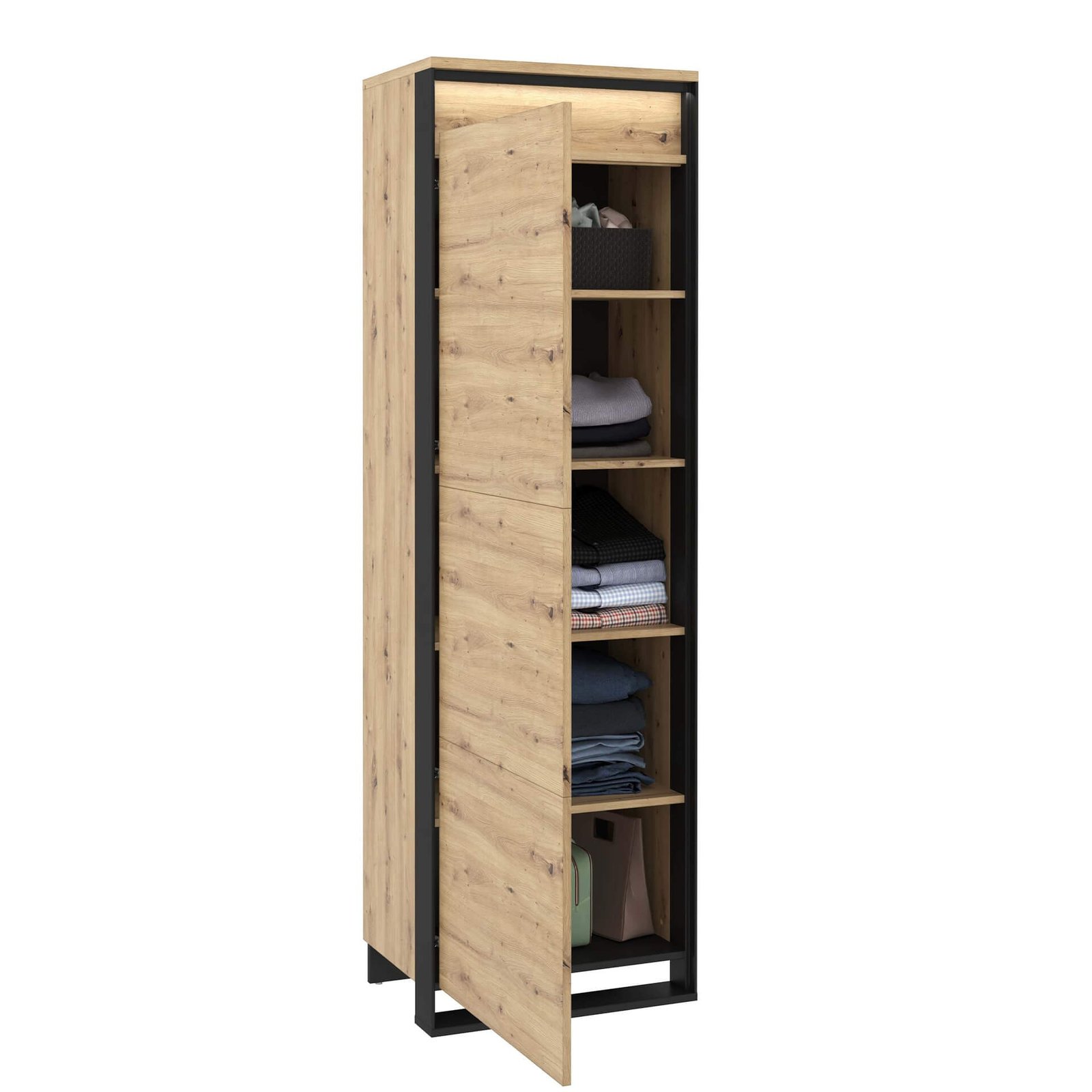 QUANT QA-02 wardrobe, oak/black - Image 4