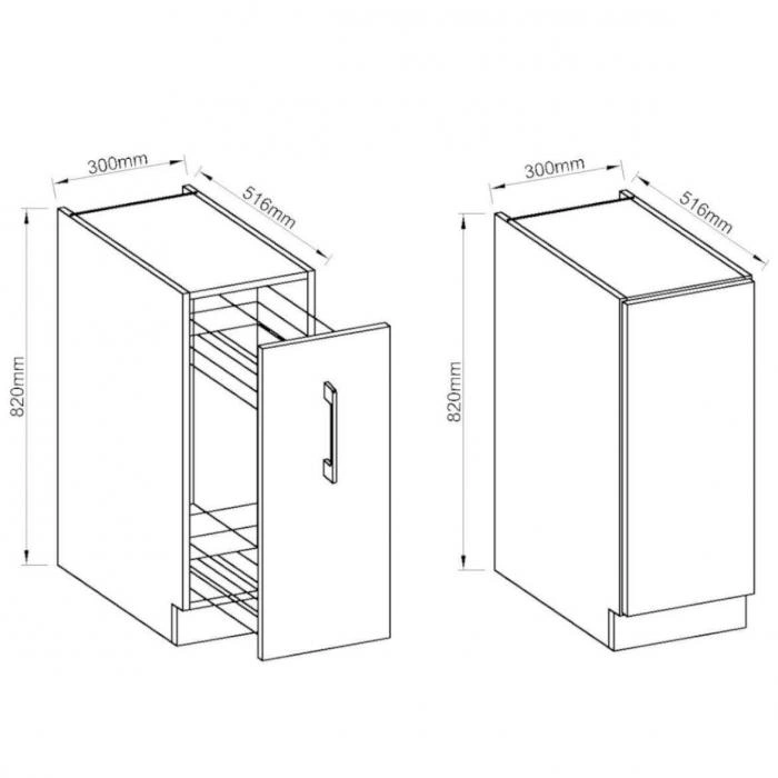 Base cabinet 30 cm Cargo Lara Cappucino 30 D CARGO BB - Image 2
