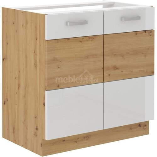 Artisan sink base cabinet, white gloss, 80 ZL 2F BB