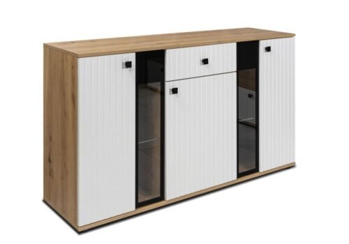 Salsa MDF chest of drawers, white/artisan oak – SALE