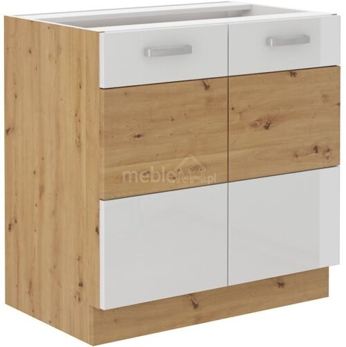 Artisan white glossy base cabinet 80 D 2F BB