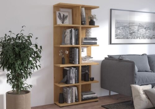 More 05 Oak Artisan Double Freestanding Shelf