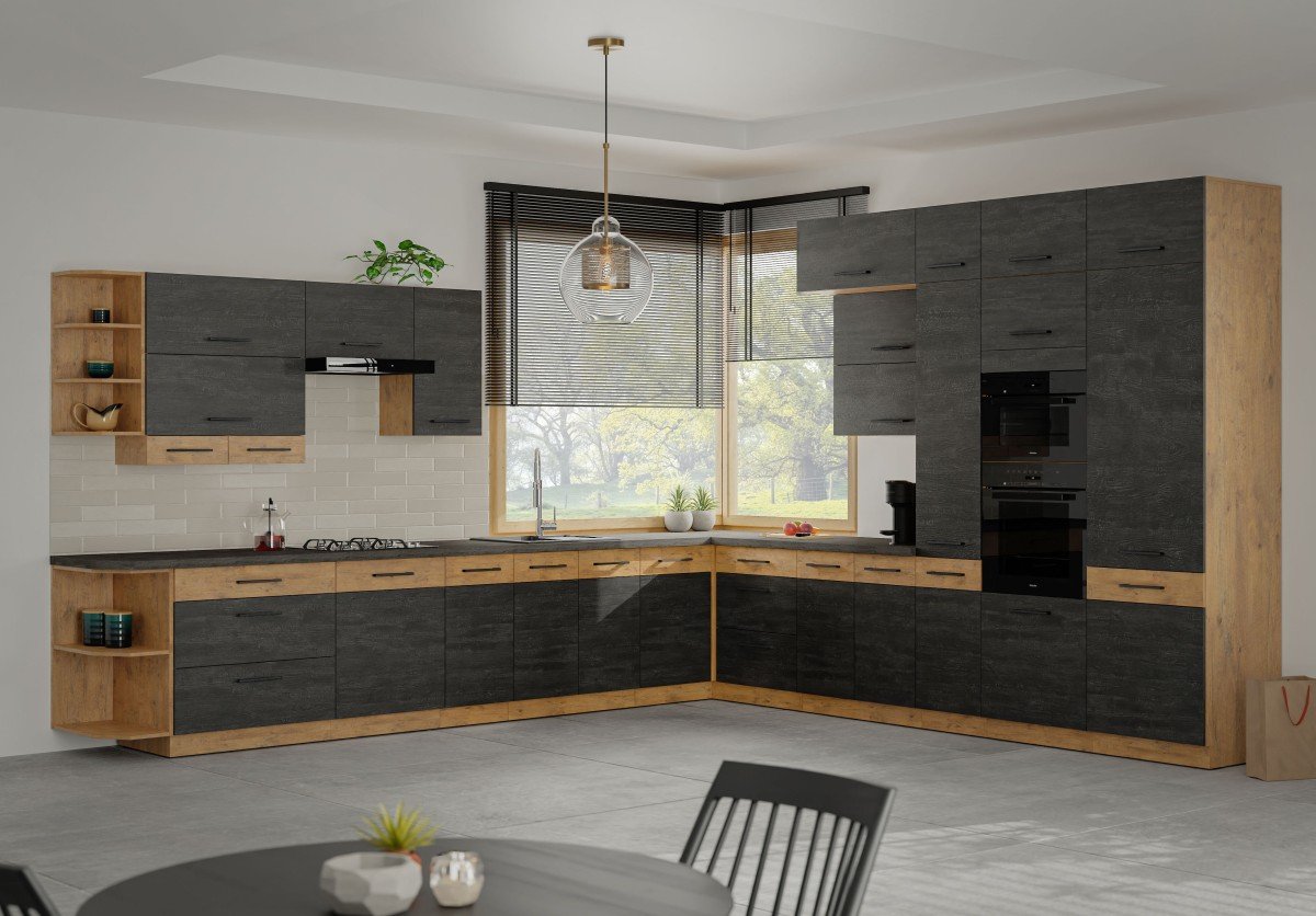 60 cm column cabinet, pantry 60 DK-210 2F Vigo Dark - Image 4