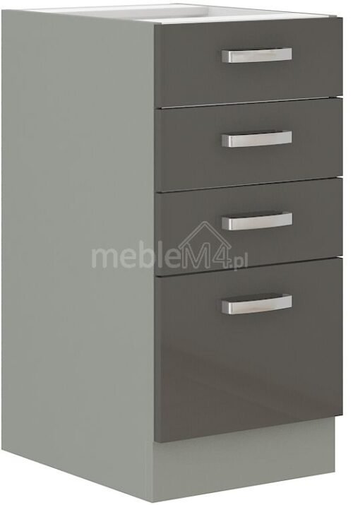 Base cabinet with drawers, grey, 40 D 4S BB