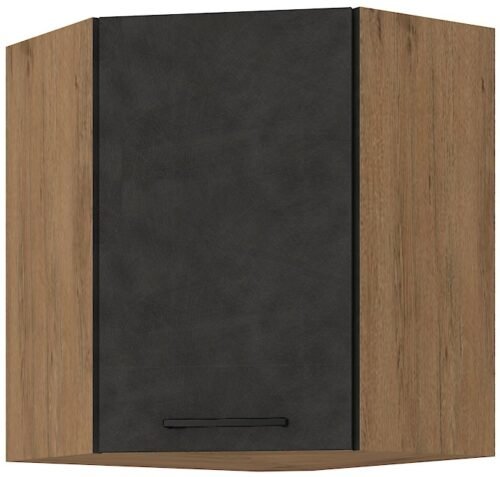 Vigo upper corner cabinet, graphite matte color, 60×60 GN-72, 45 degrees, 1F