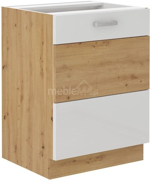 Artisan white glossy base cabinet 60 D 1F BB