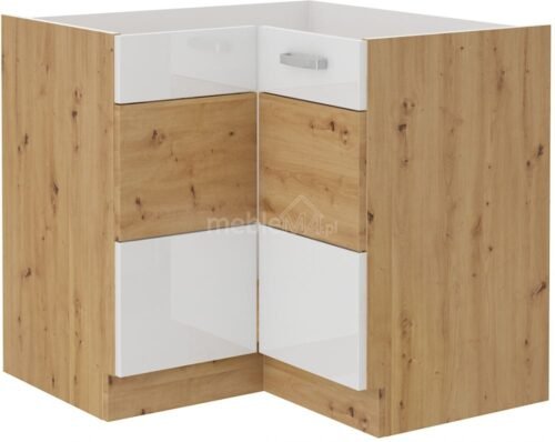 Artisan base corner cabinet, white glossy, 90×90 ND 2F BB