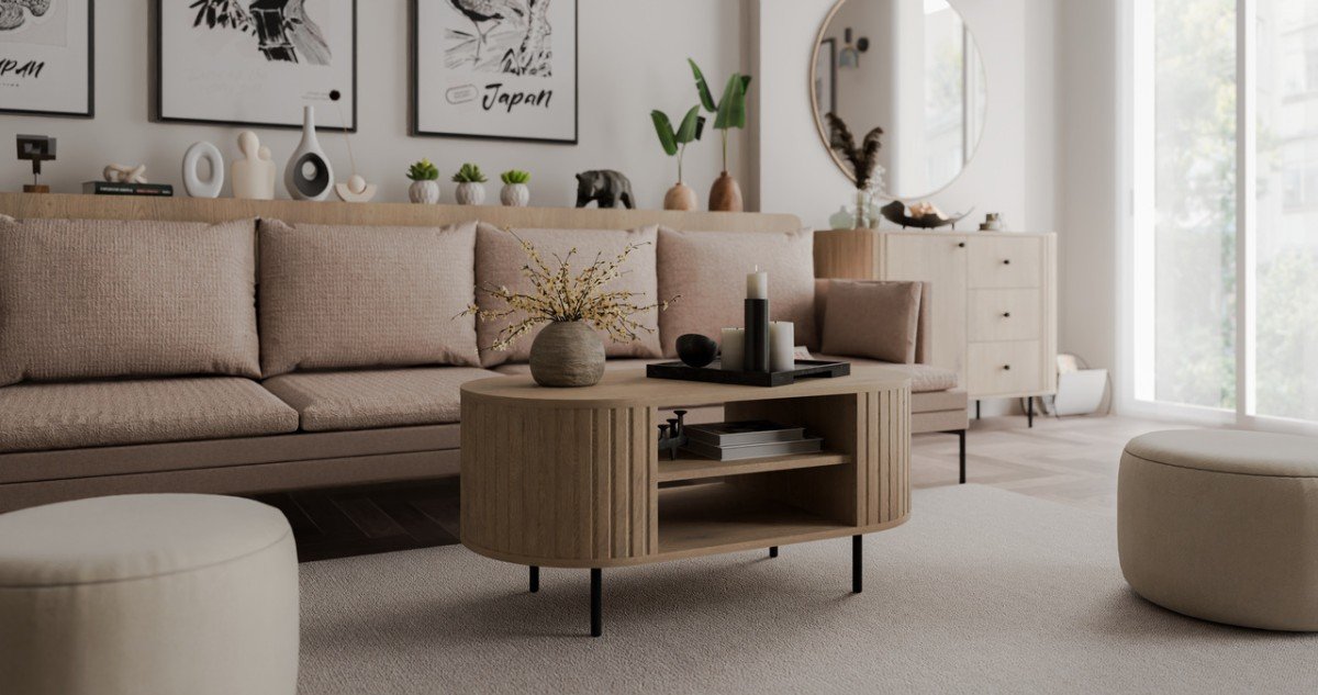 Coffee table with shelf 200 Oval cremona oak - Image 5