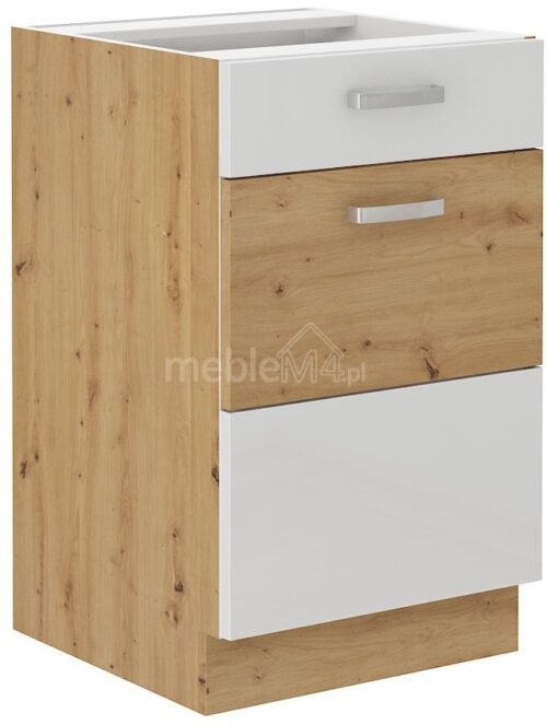 Artisan white glossy base cabinet with drawer 50 D 1F 1S
