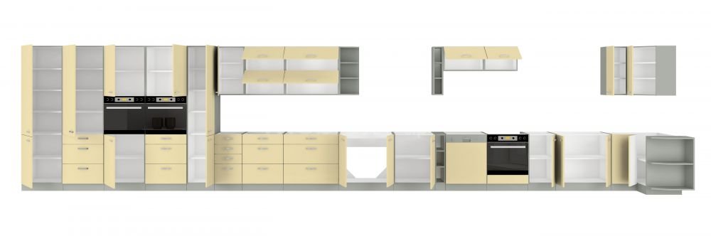 Karmen kitchen corner set 190-170 cm cream color glossy - Image 2