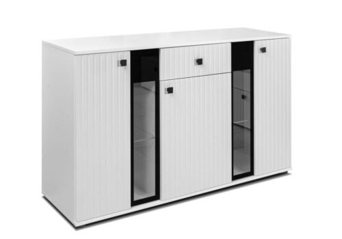 Salsa MDF chest of drawers, slats, white/white – SALE