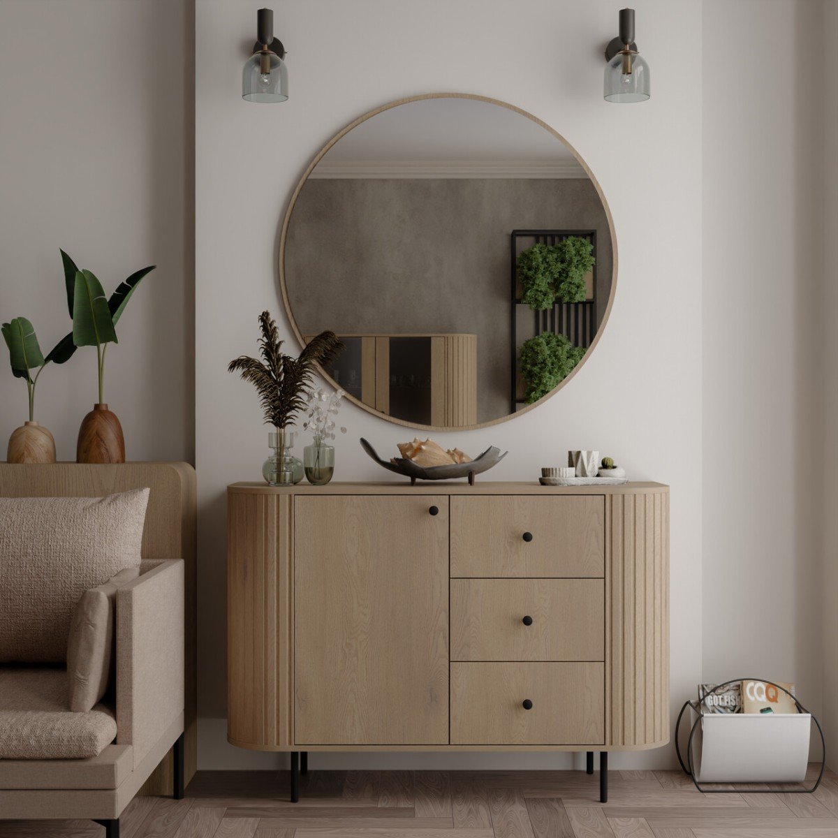 Round mirror 701 Oval cremona oak - Image 6