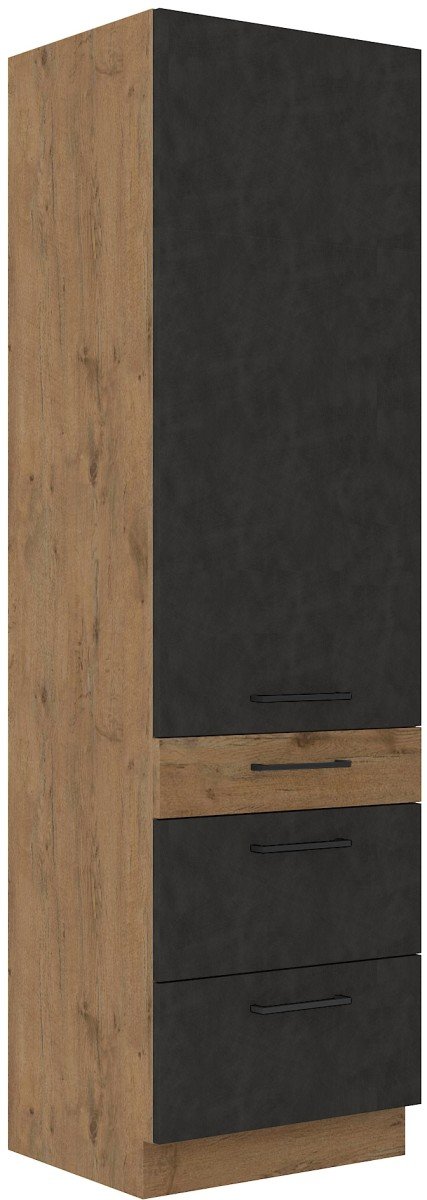 Vigo column cabinet with drawers, matte graphite color 60 DKS-210 3S 1F