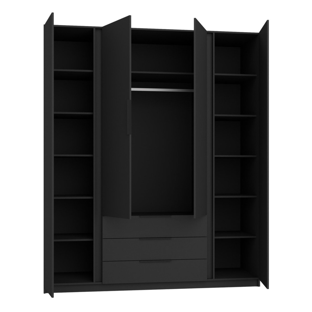 Kaja BL/EV-BL 2 four-door wardrobe with grille, 2 mirrors, 3S - Image 4