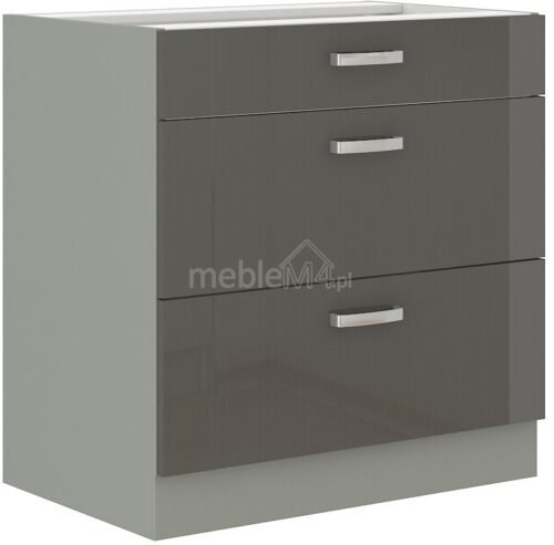 Base cabinet with drawers, grey, 80 D 3S BB