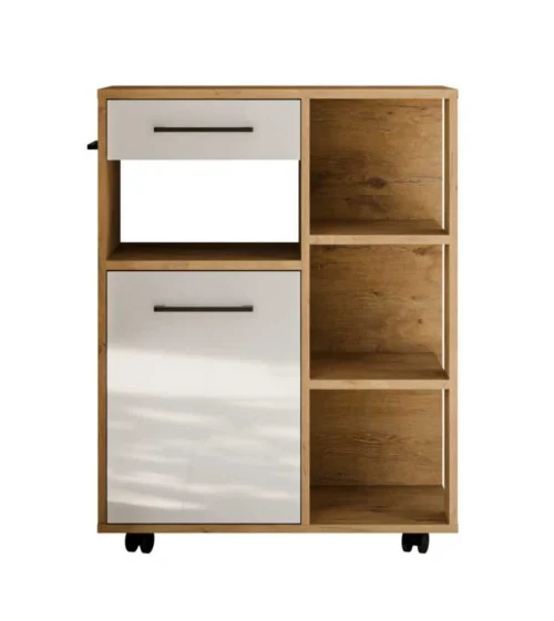 Vigo kitchen helper on wheels, white glossy