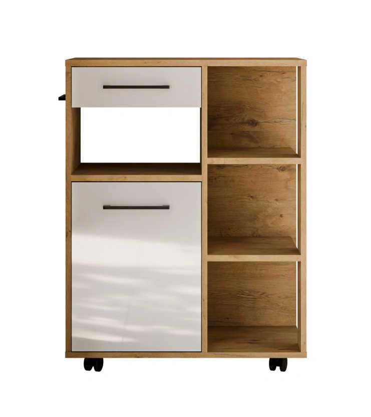 Vigo kitchen helper on wheels, white glossy
