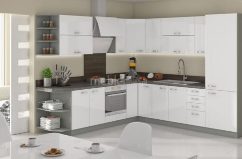 Bianka corner kitchen set without countertop